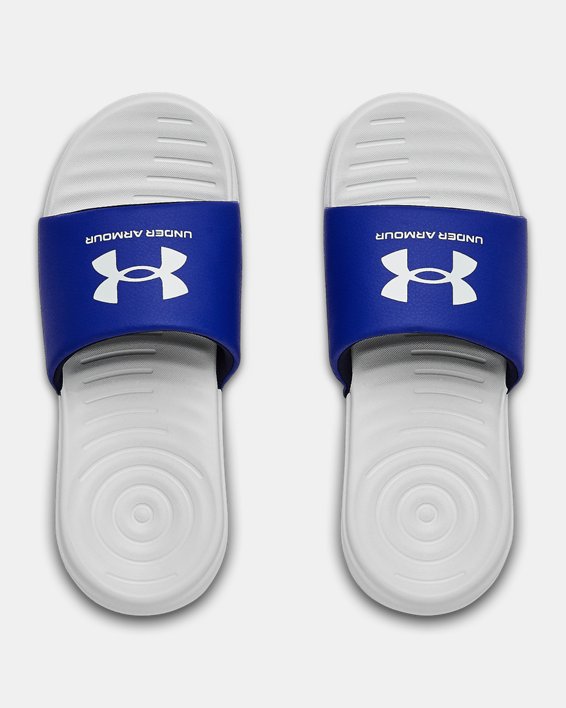 Boys' UA Ansa Fixed Slides in Gray image number 2